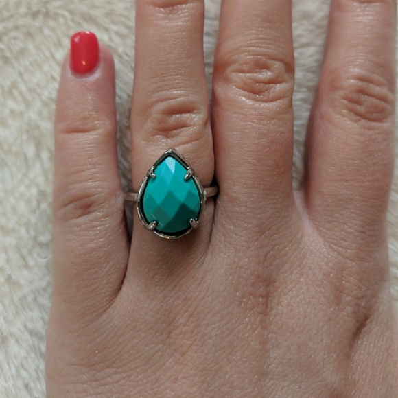 Kendra Scott Jewelry - 🆕 Kendra Scott Turquoise & Silver Tear Drop Ring